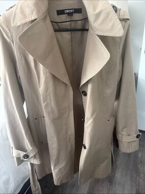 DKNY Tan Lightweight Trench Coat